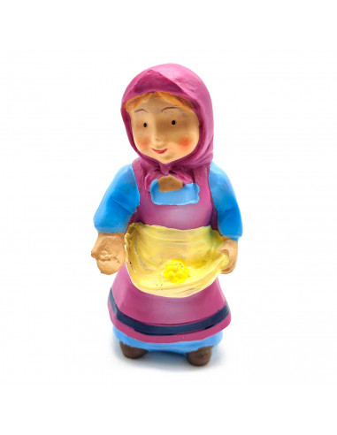 Tradineur - Figura de granjera para Belén - Estilo naïf - Marmolina - Adorno divertido para nacimiento, Navidad, decoración trad