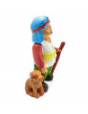 Tradineur - Figura de pastor con perro para Belén - Estilo naïf - Marmolina - Adorno divertido para nacimiento, Navidad, decorac
