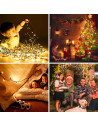 Tradineur - Tira de 100 luces LEDs para navidad - Apto para interior y exterior - Función de luz foja e intermitente - 8 Metros