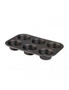 Tradineur - Bandeja con 6 mini moldes de flan, antiadherente, fuente para postres, especial para horno, labores de cocina o repo