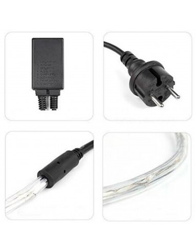 Tradineur - Manguera luces LED, tubo, tira de luz para interior y exterior, decoración e iluminación de Navidad, bodas, fiestas,