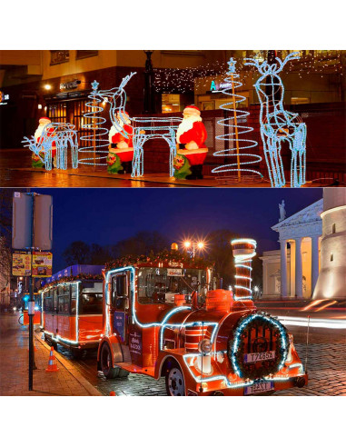 Tradineur - Manguera, tubo LED, tira con luces para interior y exterior, decoración e iluminación de Navidad, bodas, fiestas, ja