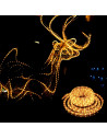 Tradineur - Manguera LED, tira, tubo de luces, interior y exterior, decoración e iluminación de Navidad, bodas, fiestas, jardín