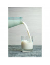 Tradineur - Botella de cristal para leche, botella para bebidas con tapa de rosca, batidos, zumos, licuados de verduras, salsas,