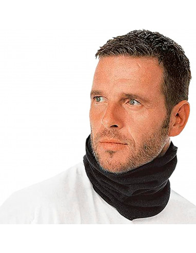 Tradineur - Braga para cuello de 100% poliéster - Incluye cuerda - Ropa para otoño e invierno - Apto para adultos - Color Negro