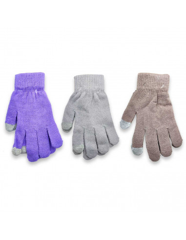 Tradineur - Guantes cortos de punto - 20 cm - Tela acrílica suave y cálida - Accesorios para otoño e invierno - Diseño Aleatorio