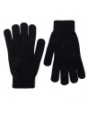 Tradineur - Guantes cortos de punto - 21 cm - Tela acrílica suave y cálida - Accesorios para otoño e invierno - Color Negro