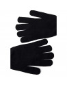 Tradineur - Guantes cortos de punto - 21 cm - Tela acrílica suave y cálida - Accesorios para otoño e invierno - Color Negro