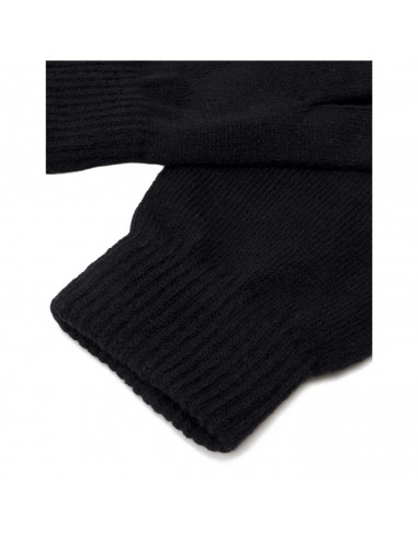 Tradineur - Guantes cortos de punto - 21 cm - Tela acrílica suave y cálida - Accesorios para otoño e invierno - Color Negro