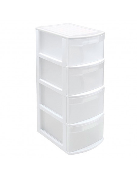 Tradineur - Cajonera color blanco, tipo támesis de 4 cajones, 78 x 28,5 x 39 cm, torre almacenaje multiusos, organización, ideal Tradineur - Cajonera color blanco, tipo támesis de 4 cajones, 78 x 28,5 x 39 cm, torre almacenaje multiusos, organización, ideal