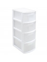 Tradineur - Cajonera color blanco, tipo támesis de 4 cajones, 78 x 28,5 x 39 cm, torre almacenaje multiusos, organización, ideal