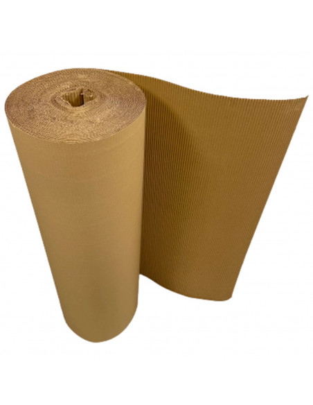 Tradineur - Rollo de cartón ondulado, espesor de 2 mm, flexible, bobina de pintor, protector para cubrir suelos, embalaje, 90 cm