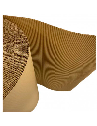 Tradineur - Rollo de cartón ondulado, espesor de 2 mm, flexible, bobina de pintor, protector para cubrir suelos, embalaje, 90 cm