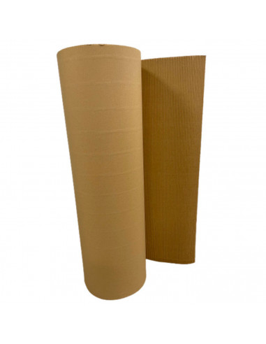 Tradineur - Rollo de cartón ondulado, espesor de 2 mm, flexible, bobina de pintor, protector para cubrir suelos, embalaje, 90 cm