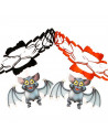 Tradineur - Guirnalda de murciélagos para Halloween - Complementos, decoración para fiestas - Color Naranja/Negro - Longitud de