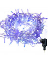 Tradineur - Tira de 300 luces LEDs a pilas - Apto para interiores - Función de luz foja e intermitente - 24 Metros - Color Azul