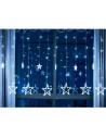 Tradineur - Cortina de luz LED con estrellas, guirnalda luminosa para interior, 9W, incluye mando regulador, Navidad, ventana, p