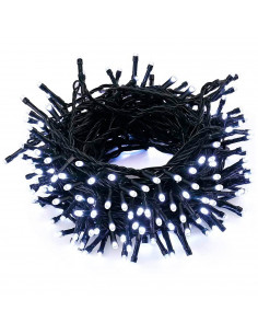 Tradineur - Tira de 360 luces para navidad LEDs a pilas - Apto para interiores y exteriores - Función de luz foja e intermitente