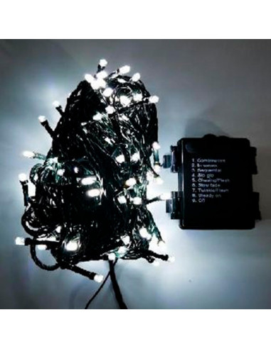 Tradineur - Tira de 360 luces para navidad LEDs a pilas - Apto para interiores y exteriores - Función de luz foja e intermitente