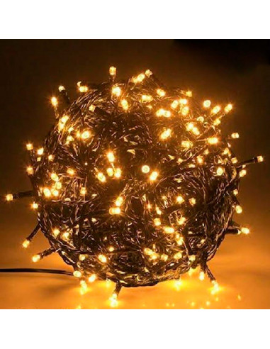 Tradineur - Tira de 240 luces decorativas LEDs - Apto para interiores y exteriores - Función de luz foja e intermitente - 19 Met