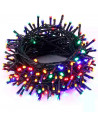 Tradineur - Tira de 240 luces LEDs - Apto para interiores y exteriores - Función de luz foja e intermitente - 19 Metros - Multic