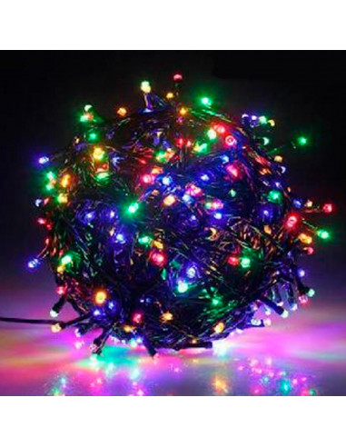 Tradineur - Tira de 240 luces LEDs - Apto para interiores y exteriores - Función de luz foja e intermitente - 19 Metros - Multic
