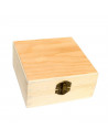 Caja de madera cuadrada con cierre metálico 6 x 12,3 x 12,3 cm, cajita, cofre con tapa para decorar y guardar objetos de valor,