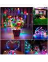 Tradineur - Alambre de 20 luces navideñas para botella LEDs - Apto solo para interior - Función de luz foja e intermitente - 2 M