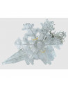 Tradineur - Cortina de luces con copos de nieve y estrellas, LED, guirnalda luminosa interior, 9W, incluye mando regulador, Navi
