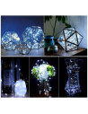 Tradineur - Alambre de 20 luces navideñas para botella LEDs - Apto solo para interior - Función de luz foja e intermitente - 2 M