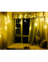 Tradineur - Cortina de luces LED con 10 bolas, guirnalda luminosa para interior, 9W, incluye mando regulador, Navidad, ventana,