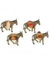 Tradineur - Burro con alforja para Belén, durexina, figura decorativa de animal para nacimiento, adorno artesano, pesebre, Navid