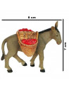Tradineur - Burro con alforja para Belén, durexina, figura decorativa de animal para nacimiento, adorno artesano, pesebre, Navid