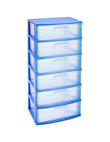 Tradineur - Cajonera de organización Nilo - Ideal para el hogar o el trabajo - Fabricación en plástico - 6 Cajones Translucido Tradineur - Cajonera de organización Nilo - Ideal para el hogar o el trabajo - Fabricación en plástico - 6 Cajones Translucido
