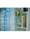 Tradineur - Cortina de 192 luces navideñas LEDs - Apto para interiores y exteriores - Función de luz foja e intermitente - Color