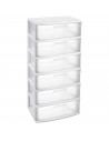Tradineur - Cajonera de organización Nilo - Ideal para el hogar o el trabajo - Fabricación en plástico - 6 Cajones Transparent