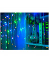 Tradineur - Cortina de 192 luces decoraticas LEDs - Apto para interiores y exteriores - Función de luz foja e intermitente - Mul