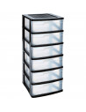 Tradineur - Cajonera de organización Nilo - Ideal para el hogar o el trabajo - Fabricación en plástico - 6 Cajones translucido