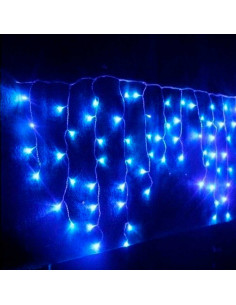 Tradineur - Cortina de 162 luces decoraticas LEDs - Apto para interiores y exteriores - Función de luz foja e intermitente - Col