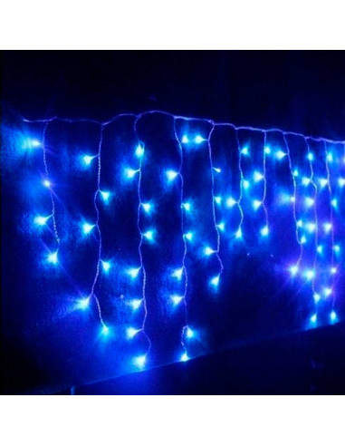 Tradineur - Cortina de 162 luces decoraticas LEDs - Apto para interiores y exteriores - Función de luz foja e intermitente - Col