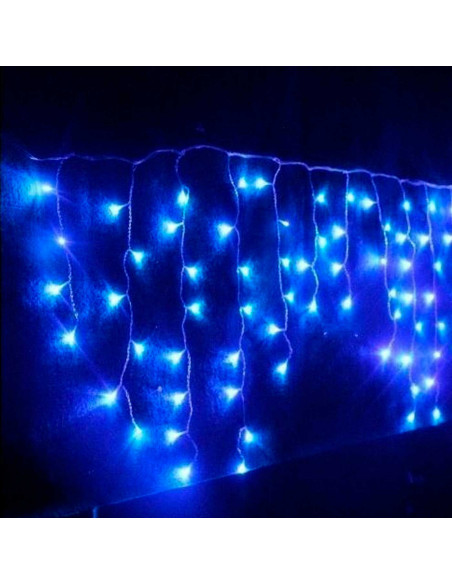 Tradineur - Cortina de 162 luces decoraticas LEDs - Apto para interiores y exteriores - Función de luz foja e intermitente - Col