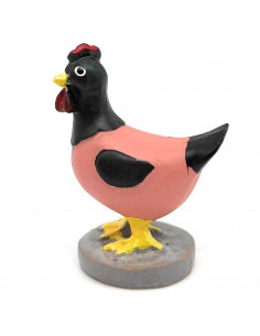 Tradineur - Figura de gallina Naïf para Belén, marmolina, figura decorativa artesanal para nacimiento, pesebre, Navidad, adorno