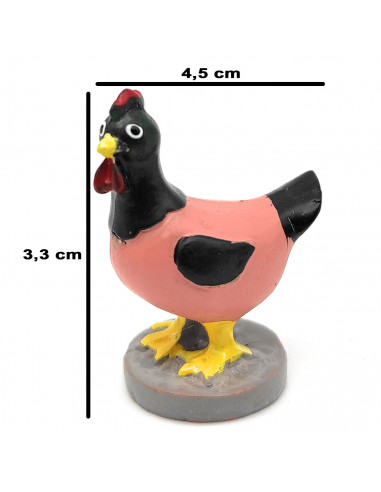 Tradineur - Figura de gallina Naïf para Belén, marmolina, figura decorativa artesanal para nacimiento, pesebre, Navidad, adorno