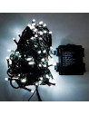 Tradineur - Tira de 240 luces navideñas LEDs a pilas - Apto para interiores y exteriores - Función de luz fija e intermitente -