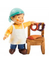 Tradineur - Figura de carnicero Naïf para Belén, marmolina, figura de oficio decorativa para nacimiento, pesebre, Navidad, adorn