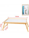 Bandeja de cama plegable de madera 50 x 31 x 21 cm, mesa multiuso para desayuno con patas plegables, ligera y resistente, fondo