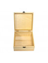 Caja de madera cuadrada con cierre metálico 6 x 12,3 x 12,3 cm, cajita, cofre con tapa para decorar y guardar objetos de valor,