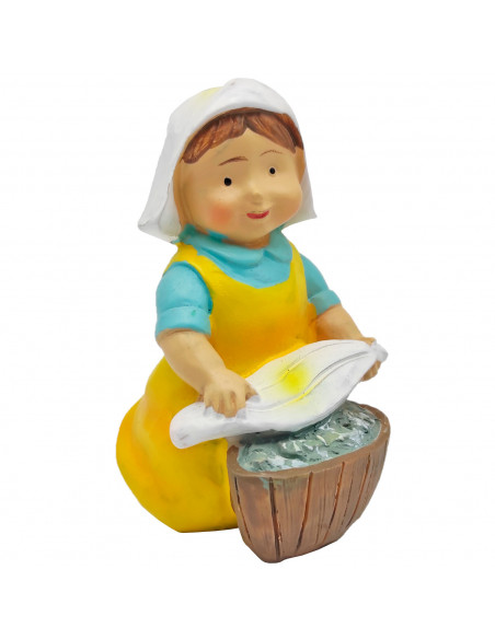 Tradineur - Figura de lavandera Naïf para Belén, marmolina, figura de oficio decorativa para nacimiento, pesebre, Navidad, adorn Tradineur - Figura de lavandera Naïf para Belén, marmolina, figura de oficio decorativa para nacimiento, pesebre, Navidad, adorn