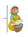 Tradineur - Figura de lavandera Naïf para Belén, marmolina, figura de oficio decorativa para nacimiento, pesebre, Navidad, adorn