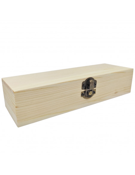 Tradineur - Caja de madera alargada con cierre metálico, madera natural, almacenaje joyas, manualidades, decoración - 19,8 x 6,3 Tradineur - Caja de madera alargada con cierre metálico, madera natural, almacenaje joyas, manualidades, decoración - 19,8 x 6,3